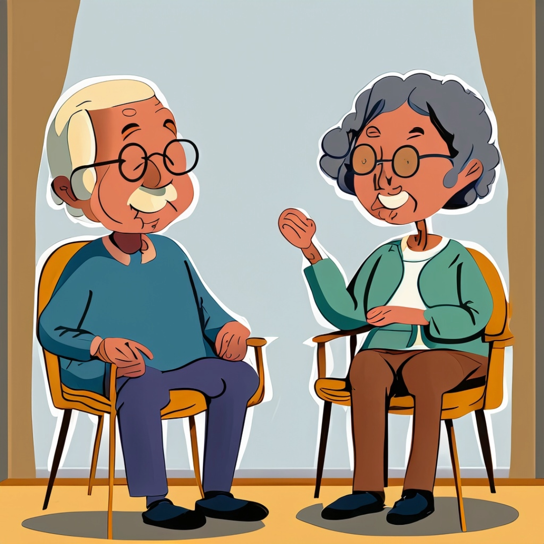 画像：老夫婦の会話
