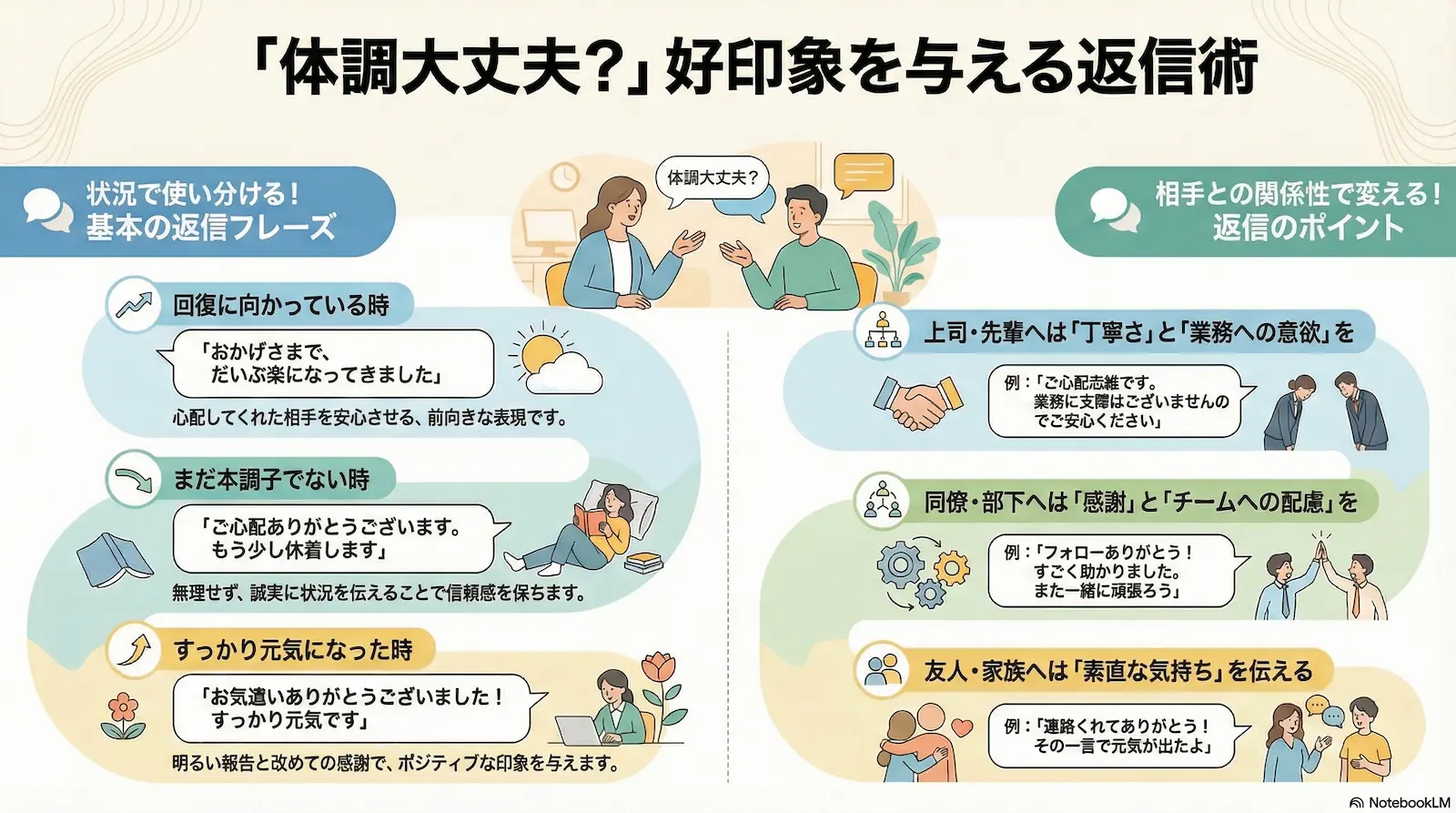 「体調大丈夫?」好印象を与える返信術